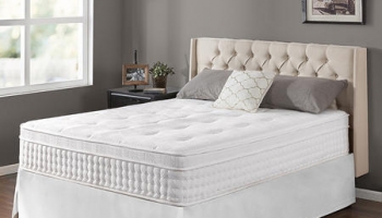 Zinus Night Therapy iCoil 13″ Euro Boxtop Spring Queen Mattress and SmartBase Bed Frame Set
