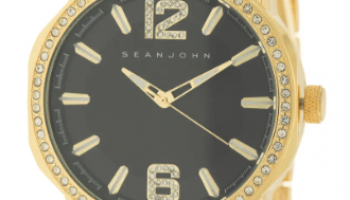 Men’s Crystal Bracelet Watch & Bracelet Set, 46mm