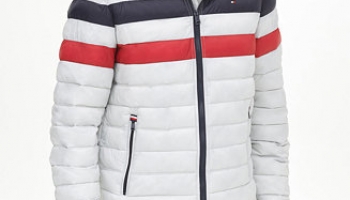 Men’s Quilted Color Blocked Hooded Puffer Jacket