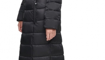 KENNETH COLE Faux Fur Hood Zip Front Puffer Jacket